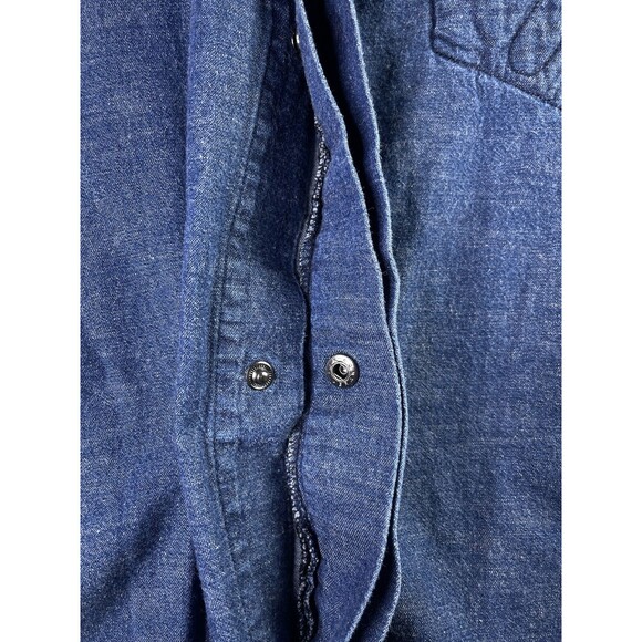 Vintage Karl Kani Denim Shirt Men's X-Large Relaxed Fit Blue Snap Closure - Picture 11 of 15